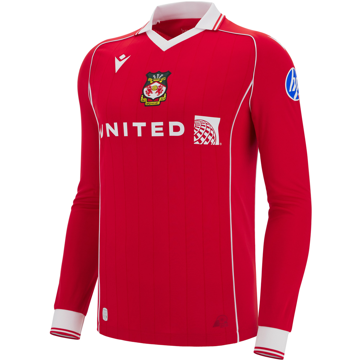 【日本未発売】WrexhamAFC 24-25 ロングスリーブトレーニングシャツ Macron Wrexham AFC 2025-26 Men's Home Long Sleeve Stadium Jersey
