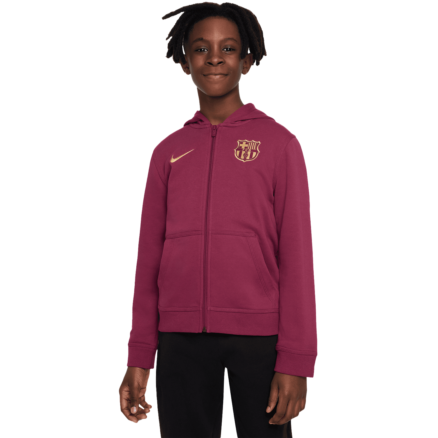 Nike FC Barcelona 2023 24 Youth Full Zip Club Hoodie TUDN Fan Shop