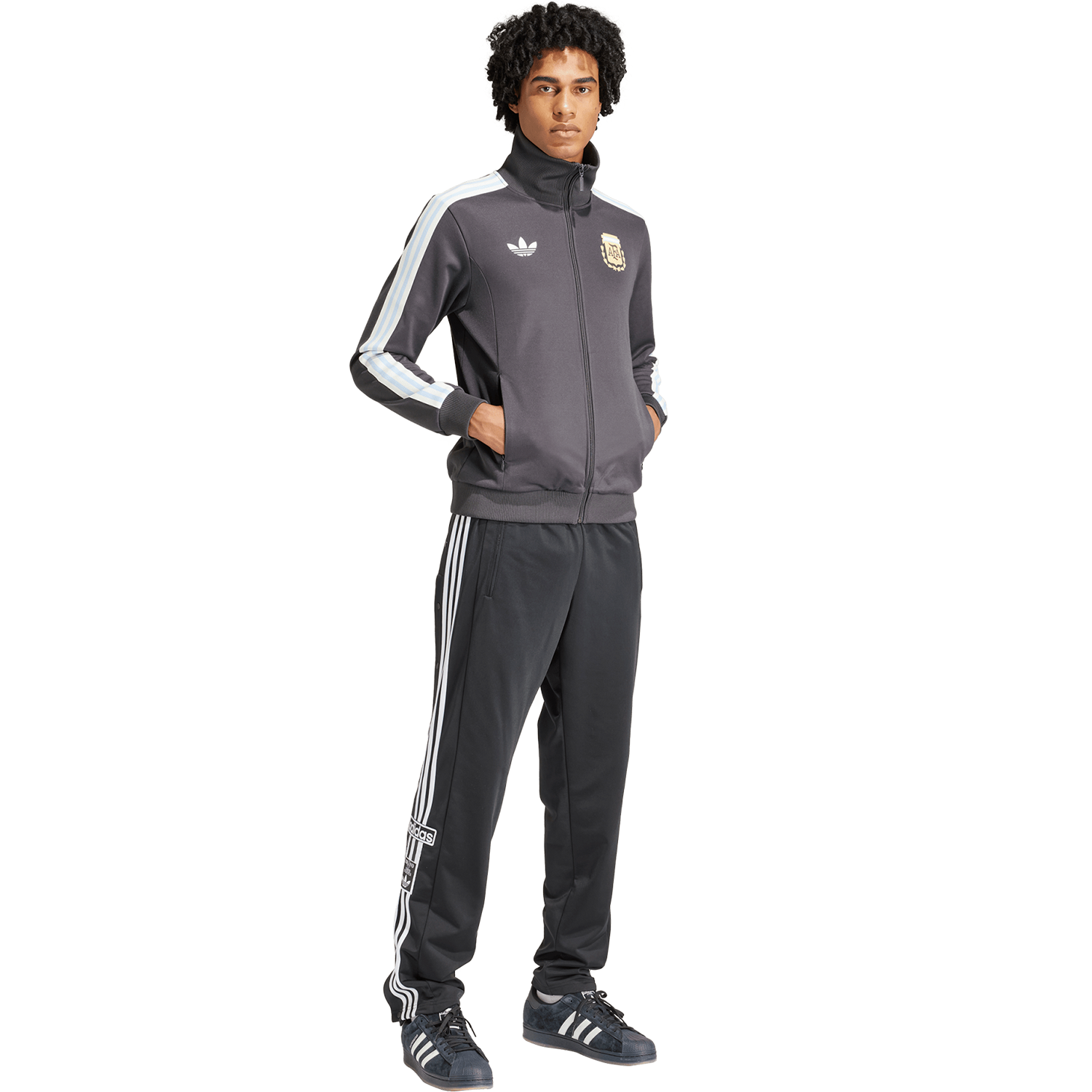 adidas Argentina Beckenbauer Camiseta de chandal con cremallera completa para hombre