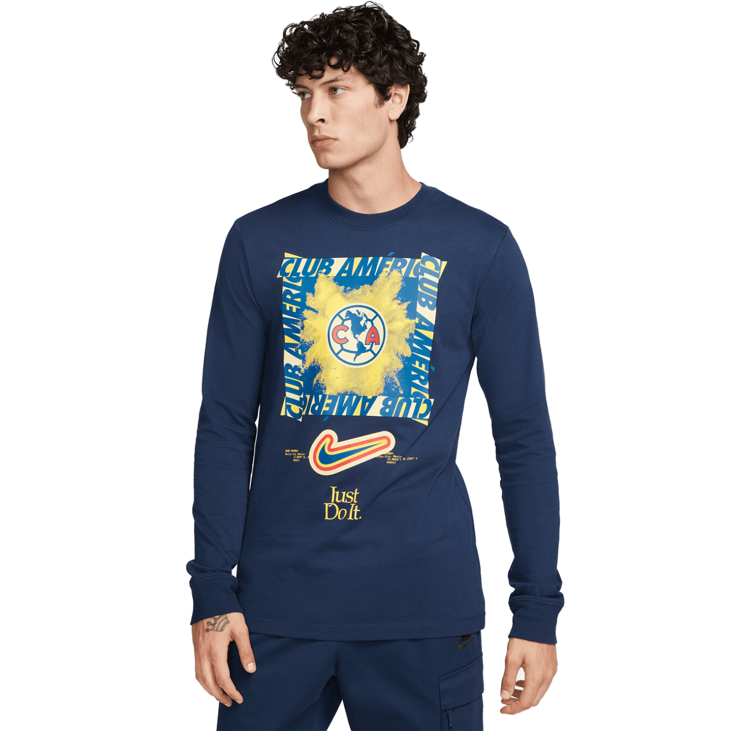 Nike Club America Men s Long Sleeve DNA Graphic Tee TUDN Fan Shop