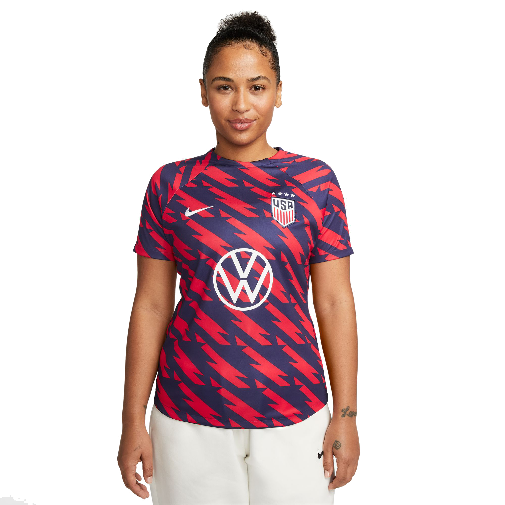 Nike USA Women s Academy Pro Short Sleeve Pre Match Top TUDN Fan Shop